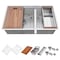 Ruvati 36-inch Workstation 60/40 Double Bowl Undermount 16 Gauge Stainless Steel Kitchen Sink RVH8359 - alternate 6